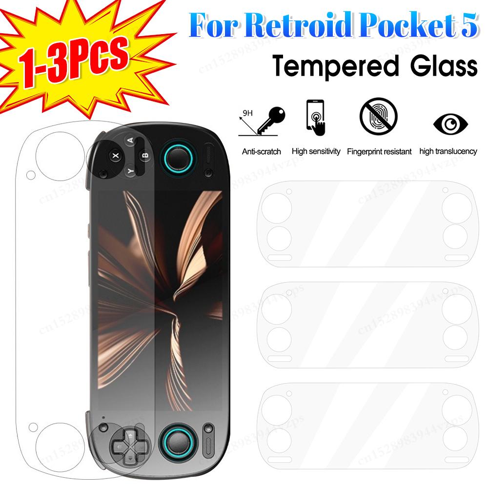 For Retroid Pocket 5 Tempered Glass Screen Protector Films Anti-Scratch 9H Tempered Glass Film for Retroid Pocket 5 Game Console