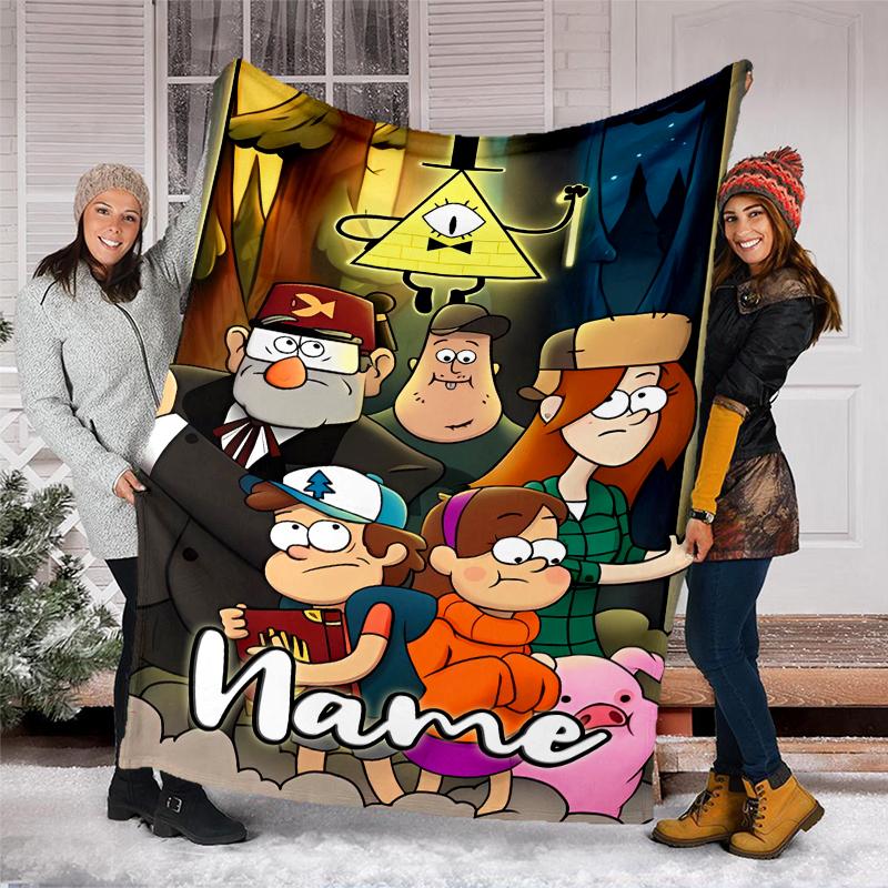 Personalized Custom Name Blanket - Gravity Falls Print Design,Blanket for Sofa,Bed,Travel,Camping - Soft and Warm, Great Gift
