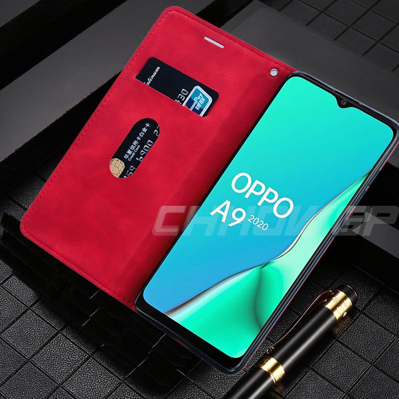 Fashion Magnetic Leather Wallet Case For OPPO  A9 A5 A31 2020 A52 A92 A1K Realme C1 C2 C3 3 5 5S 5i 6i 6 Pro Reno 2 Z 2Z Soft Silicon Flip Cover Funda