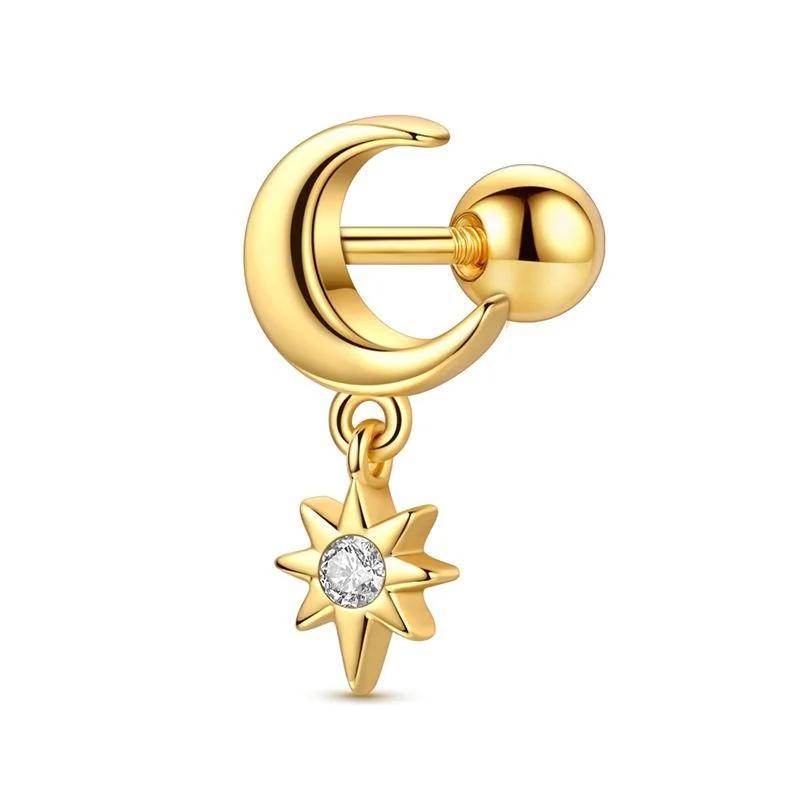 Original Copper Star & Moon Charms Earrings Ring Beads Pendant Fit Bracelet Necklace Diy Fine Jewelry Gift