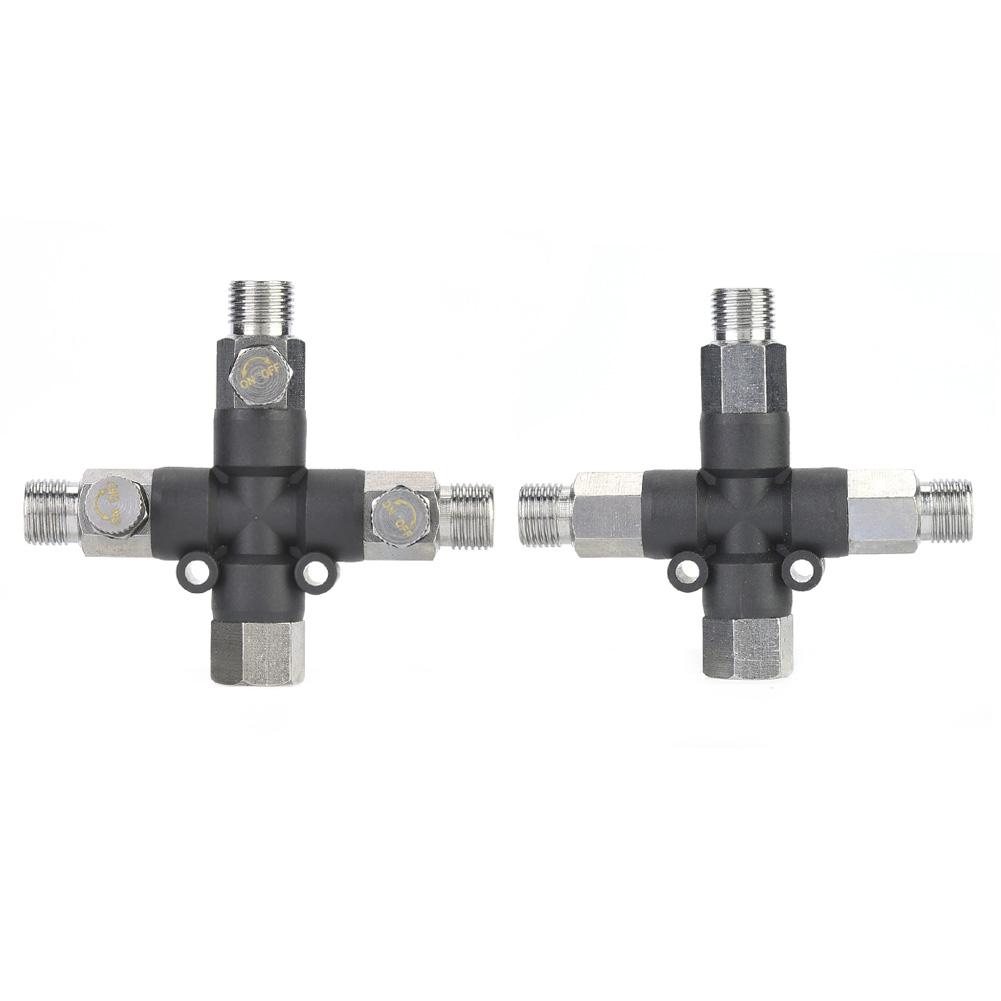 1 8 Three Way Adjustable Metal Air Hose Splitter Airbrush Fitting Connecting Accessories