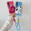 KEYSION Cute 3D Cartoon Plush Case for VIVO V40 Lite V40 SE 80W with Lanyard Soft Silicone Shockproof Phone Cover for VIVO Y19S Y200 5G