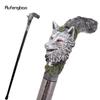 Silver Resin Wolf Head Tree Root Walking Cane Fashion Decorative Steel Stick Gentleman Elegant Cosplay Cane Knob Crosier 93cm