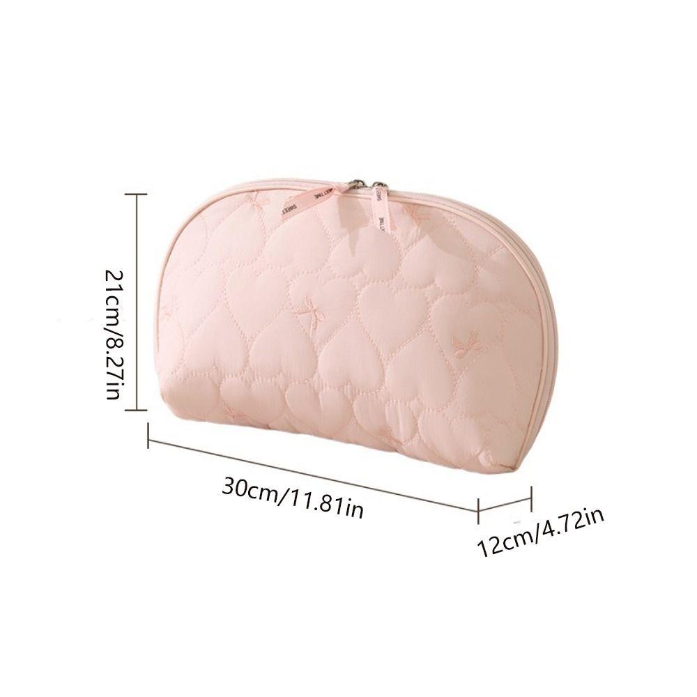 Heart Underwear Storage Bag Half Circle Wide Opening Bra Organizer Bag Multi-compartment Zipper Pouch Intimate Clothes Bag
