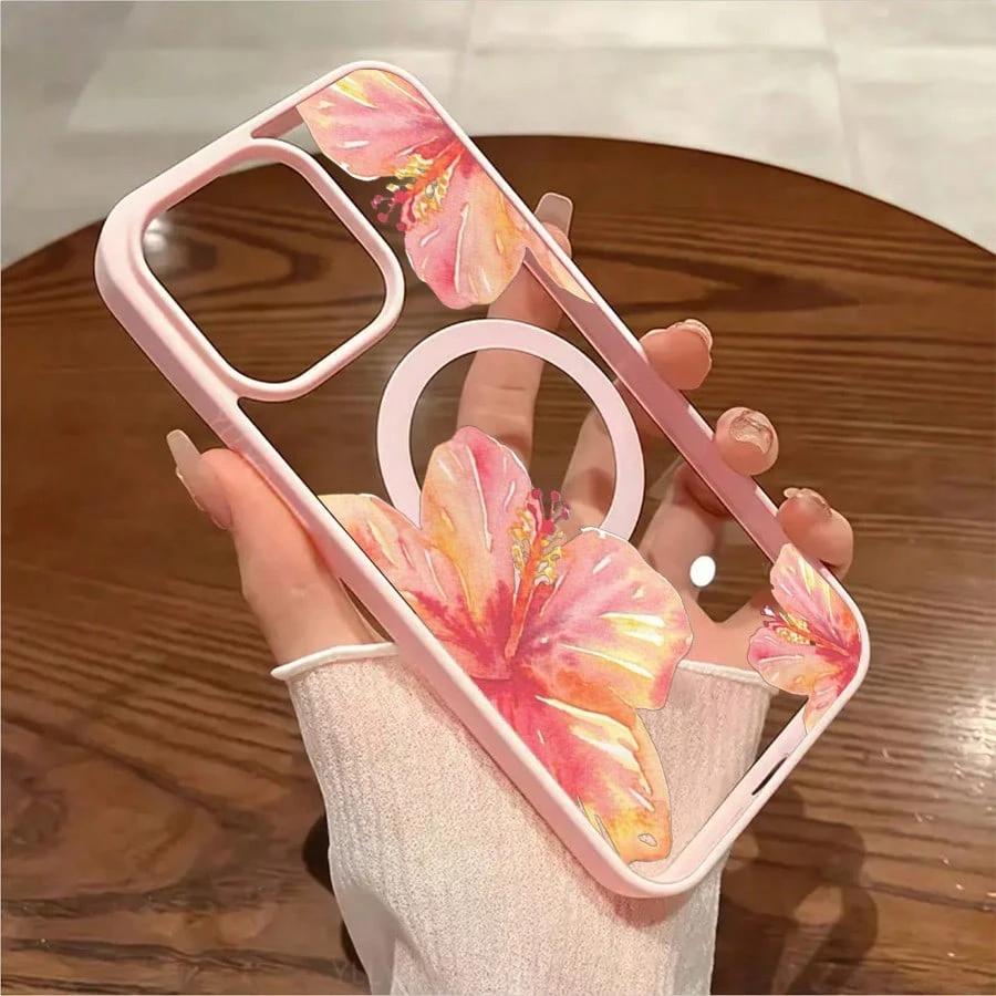 

Розово-вишневый чехол для телефона с беспроводной зарядкой для iPhone 16 E 15 14 13 12 Mini 11 Pro Max XS Max XR X 8 7 Plus Силиконовое покрытие по краям iPhone 16 Plus