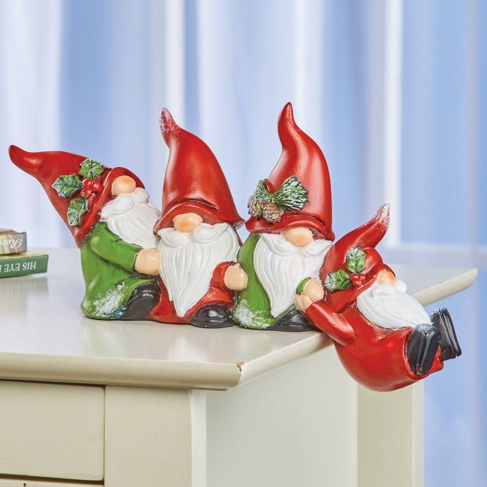 

Resin Art Four Dwarfs Ornament Decorative Santa Claus Ornament Father Christmas Statues Holiday Four Dwarfs