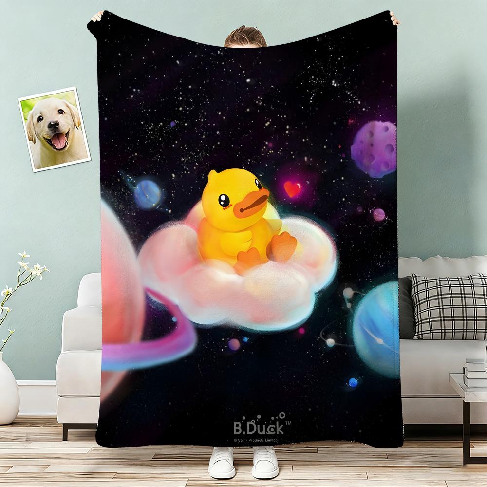B.duck Throw Lightweight 240g Flannel Blanket Soft Skin-friendly for Summer Cooling 75x90cm