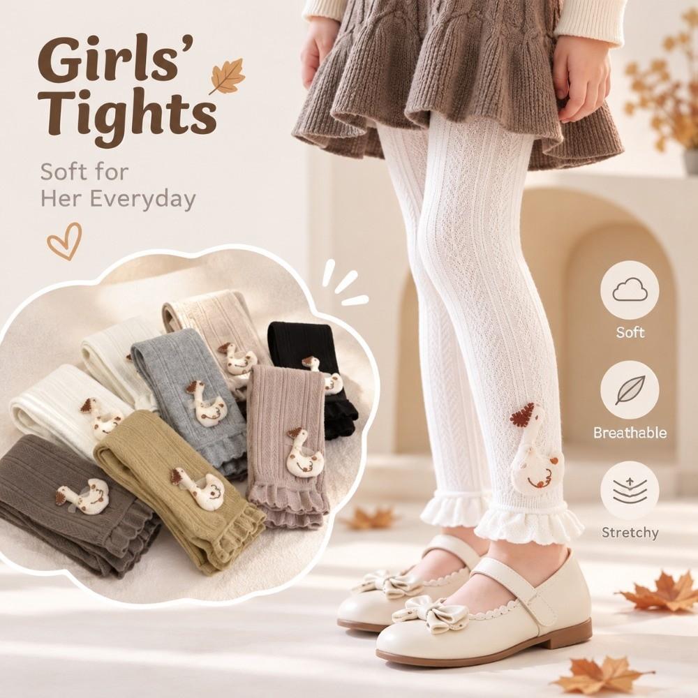 Elastic Waistband Kids Cotton Legging Thin Cotton Lace Trim Tight New Girls Footless Tight Girls