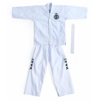 LanBuff Taekwondo Karate Set and Bottoms Sizes Uniform, 100% Cotton, 3-Piece (Top + Belt), Unisex, 90-190cm