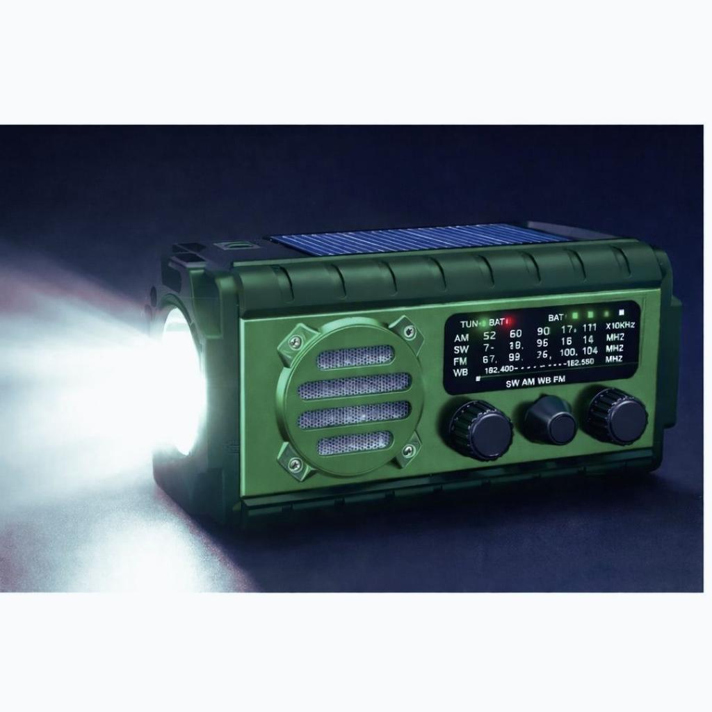 Radio Solarne Przenośne Z Korbką Latarka Powerbank 20000Mah Akumulator