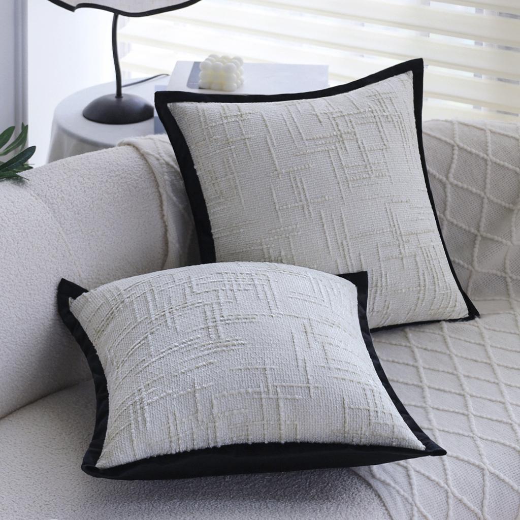 Wabi-sabi Style White Pillow, High-end Sofa Cushion, Living Room Bay Window Cushion, Back Pillow, Lumbar Pillow Pillow Case