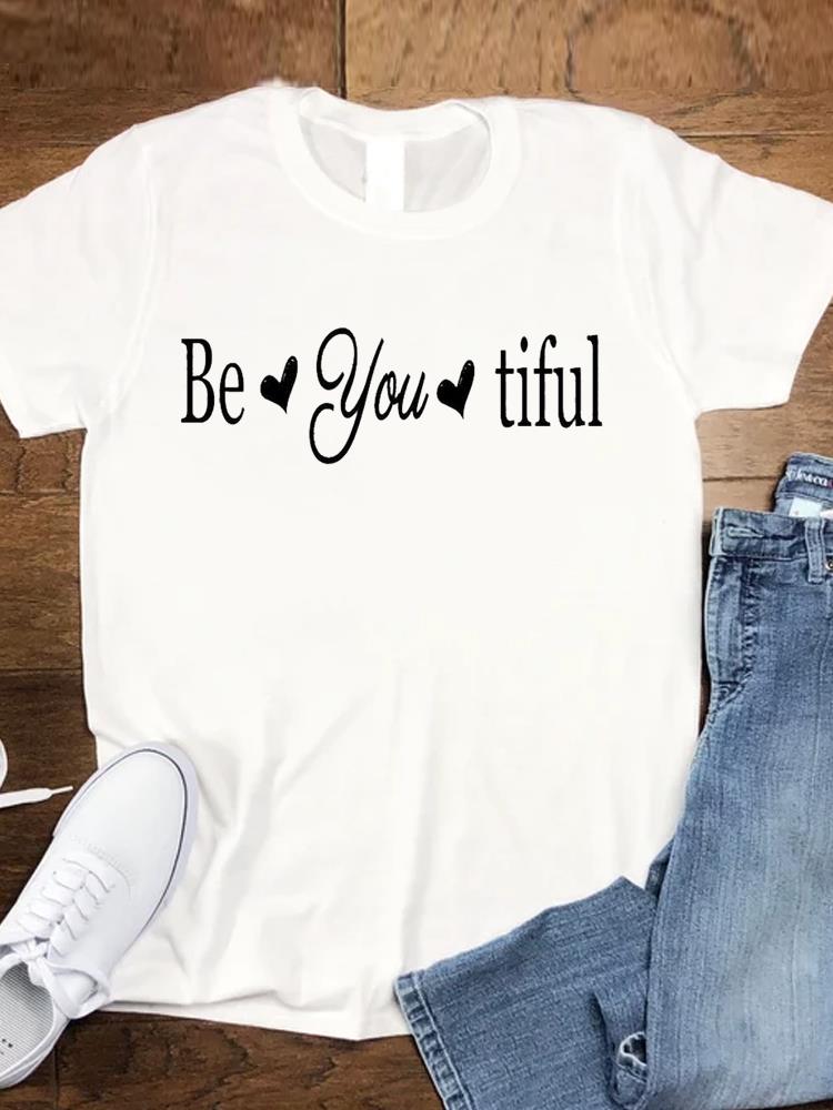 Tee Top T Women Tshirts Clothing Flower Faith Trend Female Fashion Casual Short Sleeve Cartoon Lady Clothes Graphic T-shirts