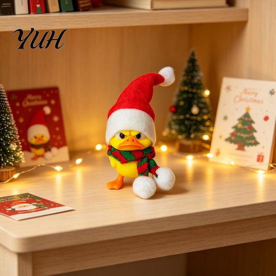 Cute Animal Ornaments for Christmas Little Duck Ornament, 3D Printed Figurine, Detachable Hat Unique Holiday Party Favors And Scarf Design,