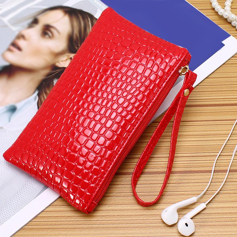 Crocodile Texture PU Phone Wallet Clutch Purse With Zipper Card Holder Makeup Pouch For Shopping Work And Daily Use Women