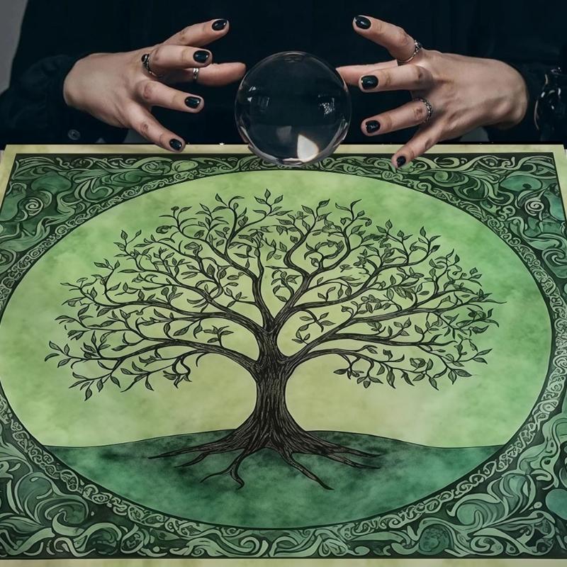 Tarots Tablecloth Big Tree Pattern Astrology Altars Cloth Divinations Card Table Cloth Tapestry Witchcrafts Supply