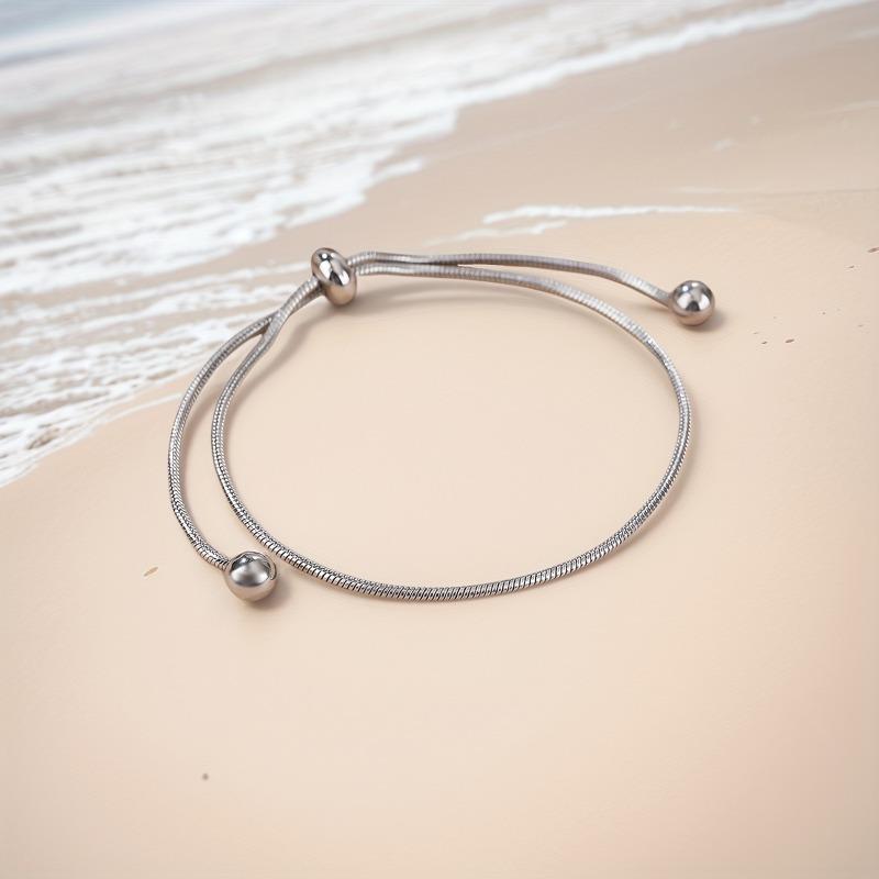 Fashion Minimalist Adjustable Gold Silver Bracelet for Women, Perfect for Vacation, Beach Party, Titanium Steel Jewelry Gift