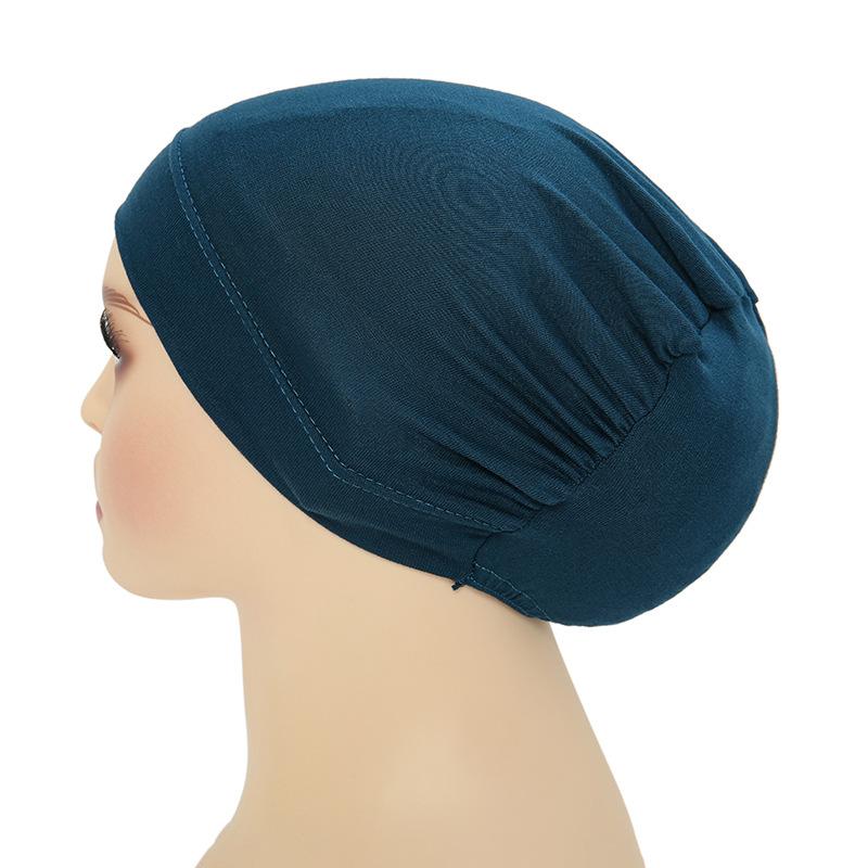 2024 New Soft Elastic Muslim Fashion Hijab Undercaps Women's Headscarf Hat Chemo Hats Hair Care Solid Color Turban Bonnet