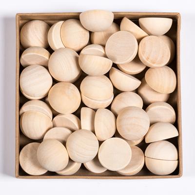 5-20Pcs 15-25mm Half Wooden Beads Cemi-Circular Wooden Ball Section Wooden Ball Hemispheres Wooden Beads For Painting Art
