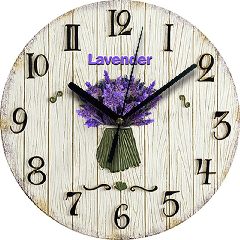 9inch Nordic Vintage Wooden Clock Mute Does Not Tick for Study Bedroom Creative Decorative Clock Kitchen Cafe Courtyard