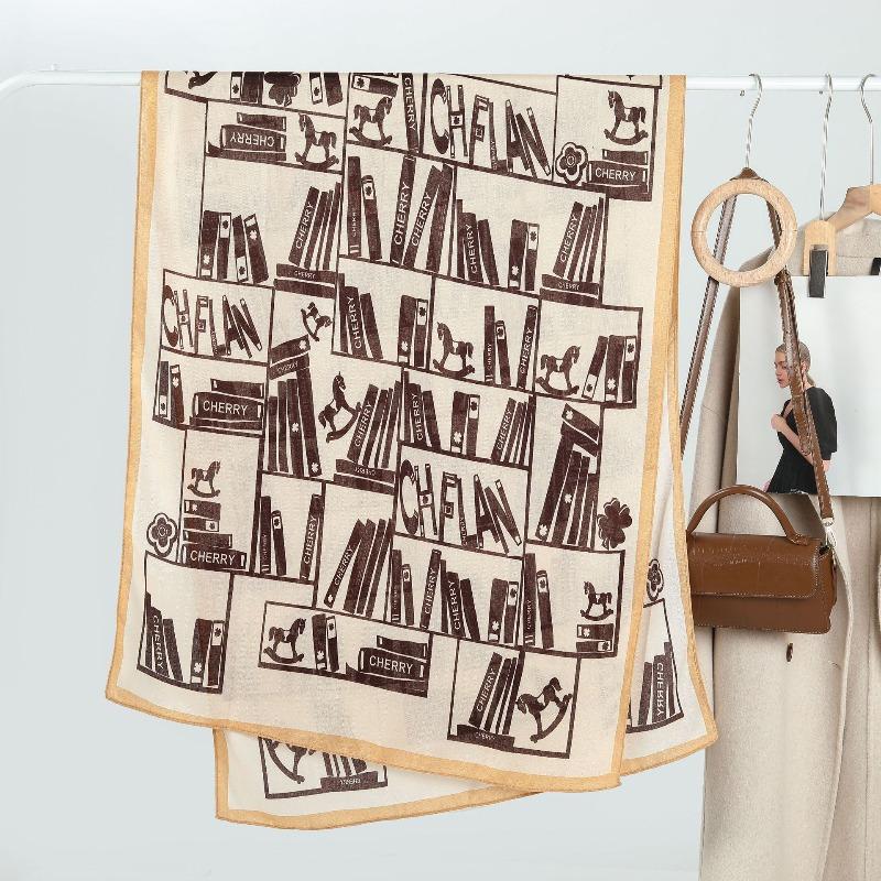 New Fashion Simple Printed Velvet Women's Scarf Autumn and Winter Warm Fashion Thin Large Shawl Decorative Scarf