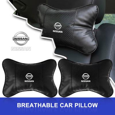 New Car Seat Headrest Auto Logo Neck Pillow Car Accessories For Nismo Tiida Sylphy Teana X Trail T30 T32 Almera Qashqai J10 J11