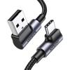 Kabel Usb Do Usb-C, Kątowy Ugreen Us176, 3A, 1M (Czarny)