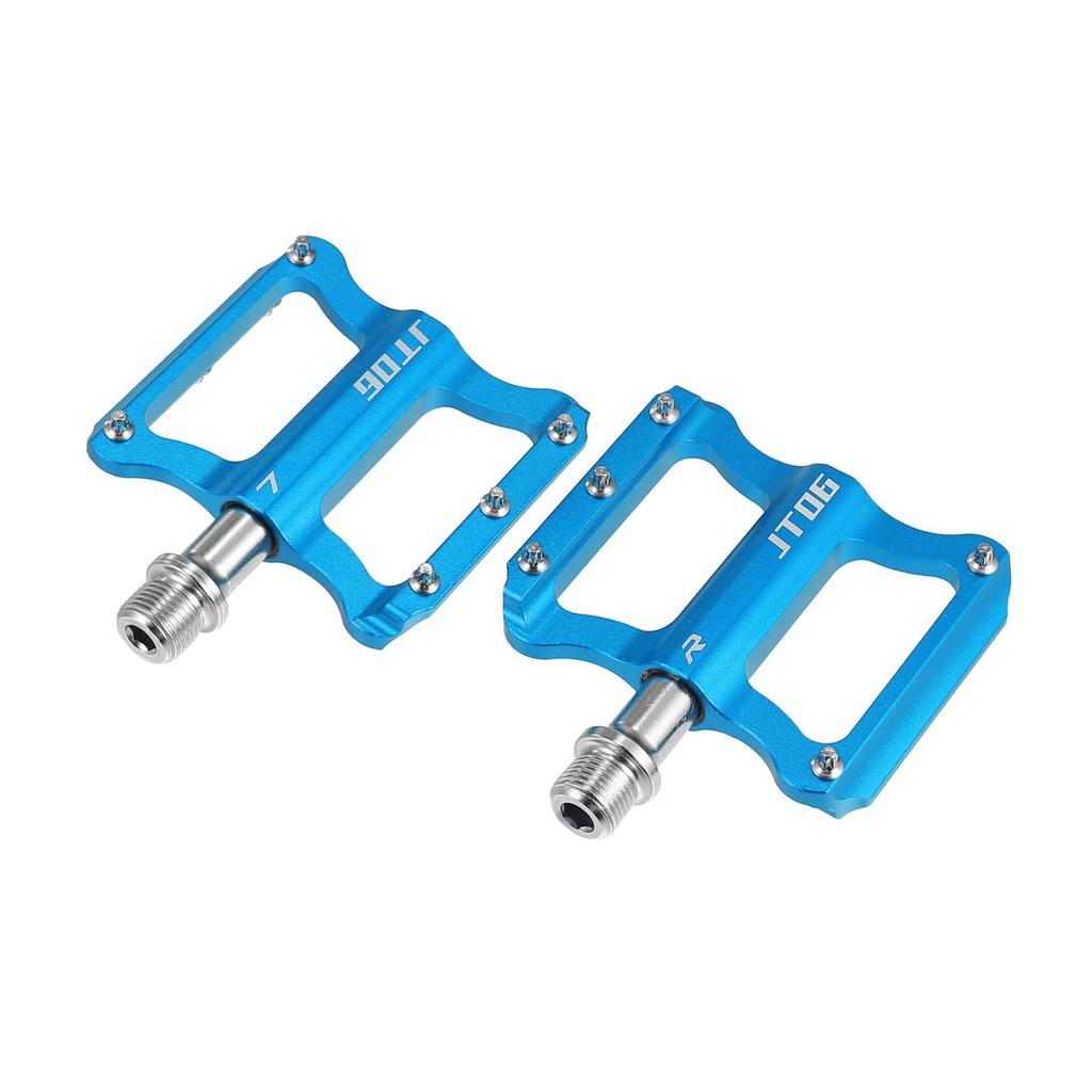 BULLSPANN Aluminum Alloy Rear Foot Flat Universal Compatible with Replacement Accessories Pegs, Pedals, Footrests, Replacement, Blue, 9/16" Axles,