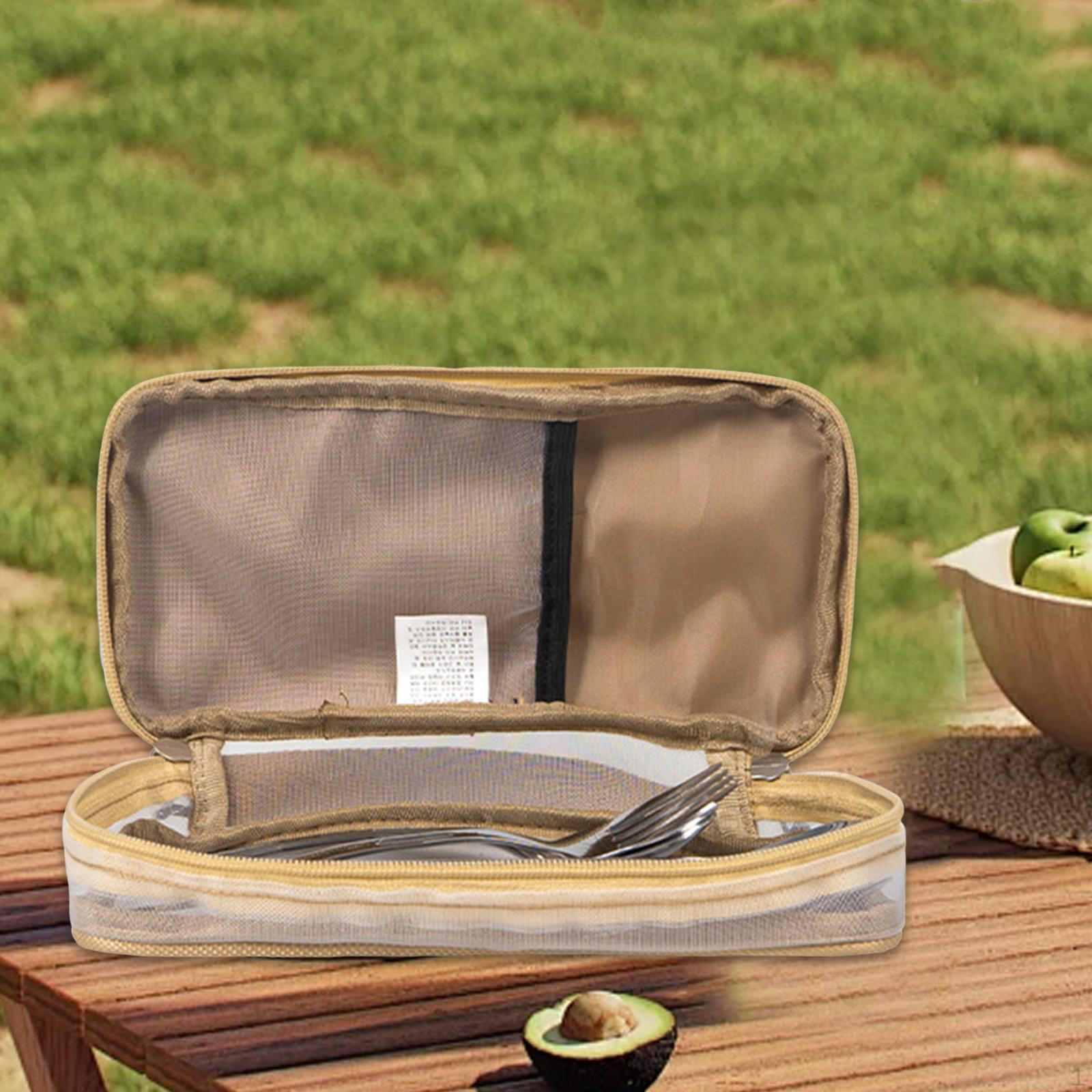 

Походная утварь с сумкой для столовых приборов, многофункциональный легкий многоразовый органайзер для столовых приборов хаки