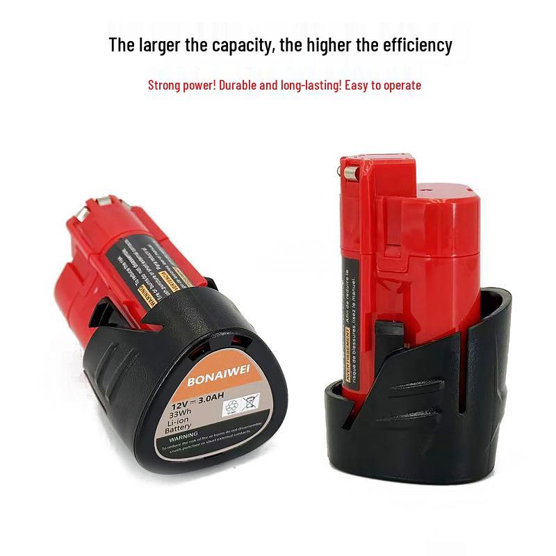 Milwaukee M12 12V Battery and Charger for Electric Wrench and Drill Replacement