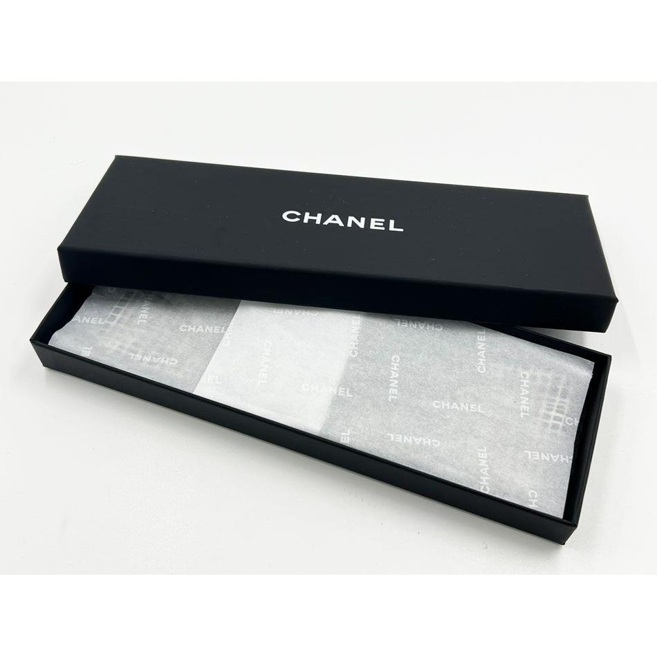 Used CHANEL Hairband Twilly Scarf Ribbon Bandeau Silk Black White 2026SS AAB964 B24379 UA257 Like New