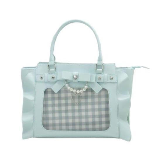 

Jan étoile Ita Bag with Heart, Ribbon, and Pearl Design, Feminine Handbag for Women, Large Capacity Shoulder Bag, Transparent School Bag, Clear,