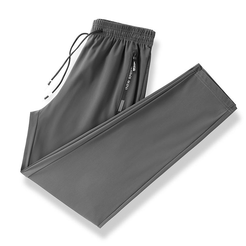Men's Ice Silk High Elastic Speed Drying Sports Casual Pants Plus Size 6XL 7XL 8XL