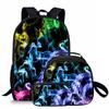 Trendig Beliebt Neuheit Rauch 3D-Druck 3 Stück/Set Schüler Schultaschen Laptop Tagesrucksack Rucksack Umhängetasche Lunchtasche Federmäppchen