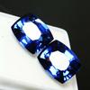 Natural Blue Tanzanite Loose Gemstone 16 Ct Cushion Shape Pair for Jewelry Making and Crafts
