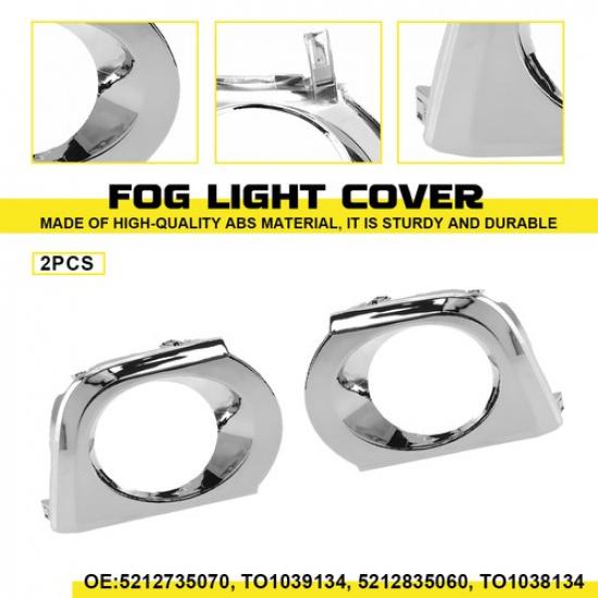 Front Fog Bumper Light Covers Pair Bezel 2010-2013 For Toyota 4Runner Truck