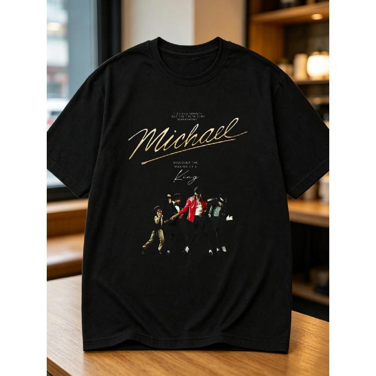 Casual Style Men S T-Shirt MJ Dance Graphic Summer Wear Gift for Music Lovers S чёрный