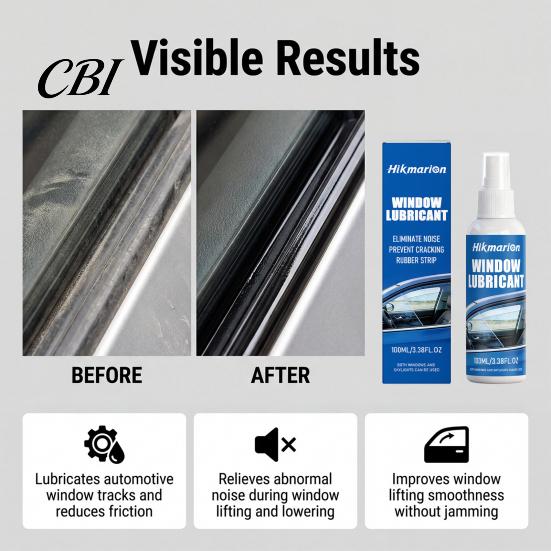 Window Strip Lubricant Car Track Lubricant, Eliminates Squeaky Noises Sealant for Smooth Glass Movement, 100ml Rubber Seal Conditioner Side Windows &