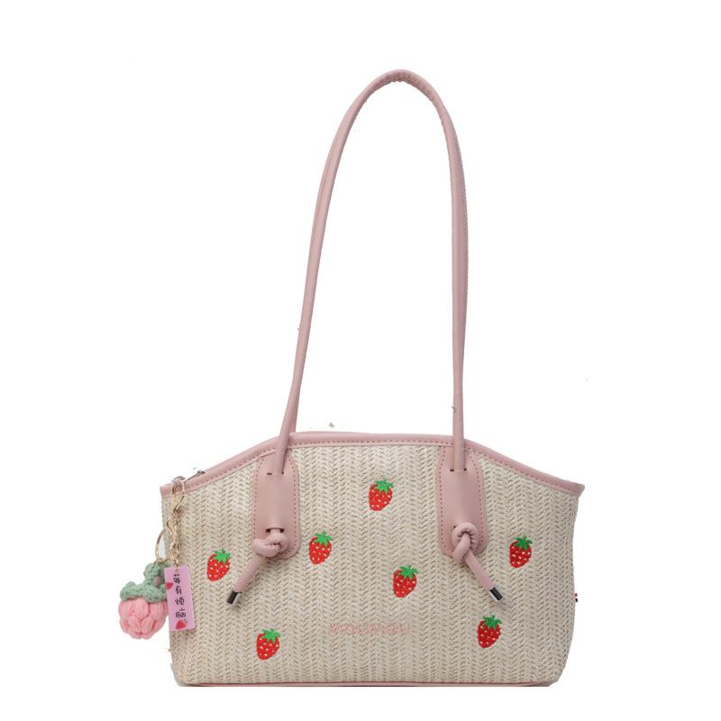 

Korean version ins cute woven bag women s 2025 new seaside vacation straw bag fashionable fresh and versatile shoulder bag
