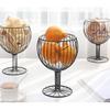 Decorative Fruit Basket, Wine Glass Shaped, Black A, Steel, 6.9x5.3x9 inches