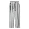 Ghua cotton wide-footed sweatpants spring and autumn men's same solid-color loose pants casual pants straight flat pants