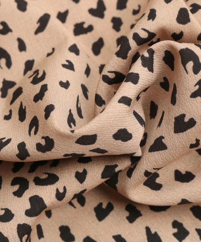 Women's 2024 Spring Leopard V-Neck Long Sleeve Commuting Top
