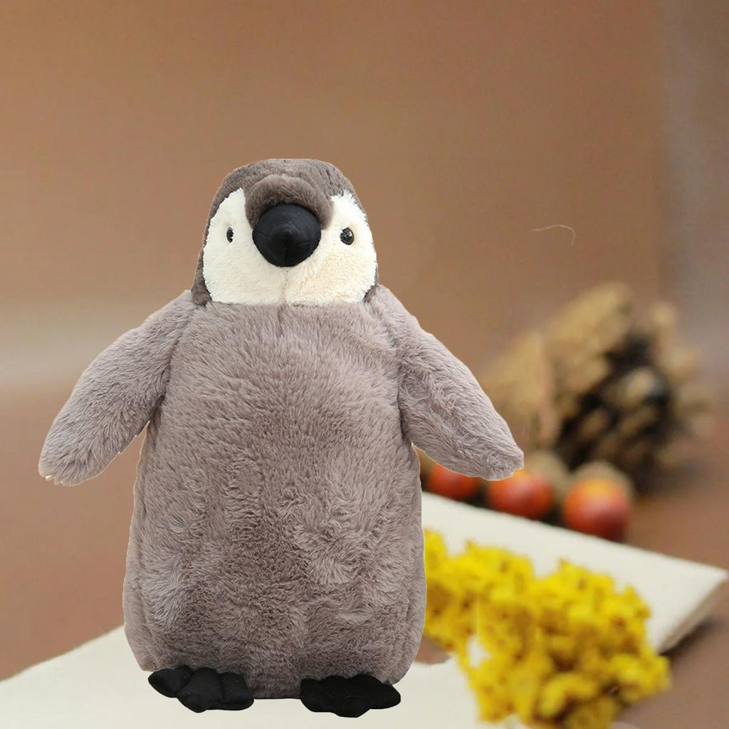 23cm Cute Furry Simulation Gray Penguin Plush Toy Doll