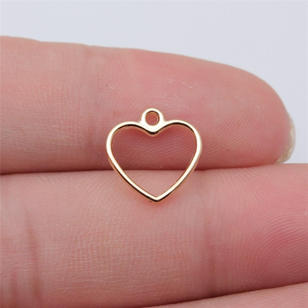 Charms Openwork Heart Pendants Vintage Jewelry Supplies QC068