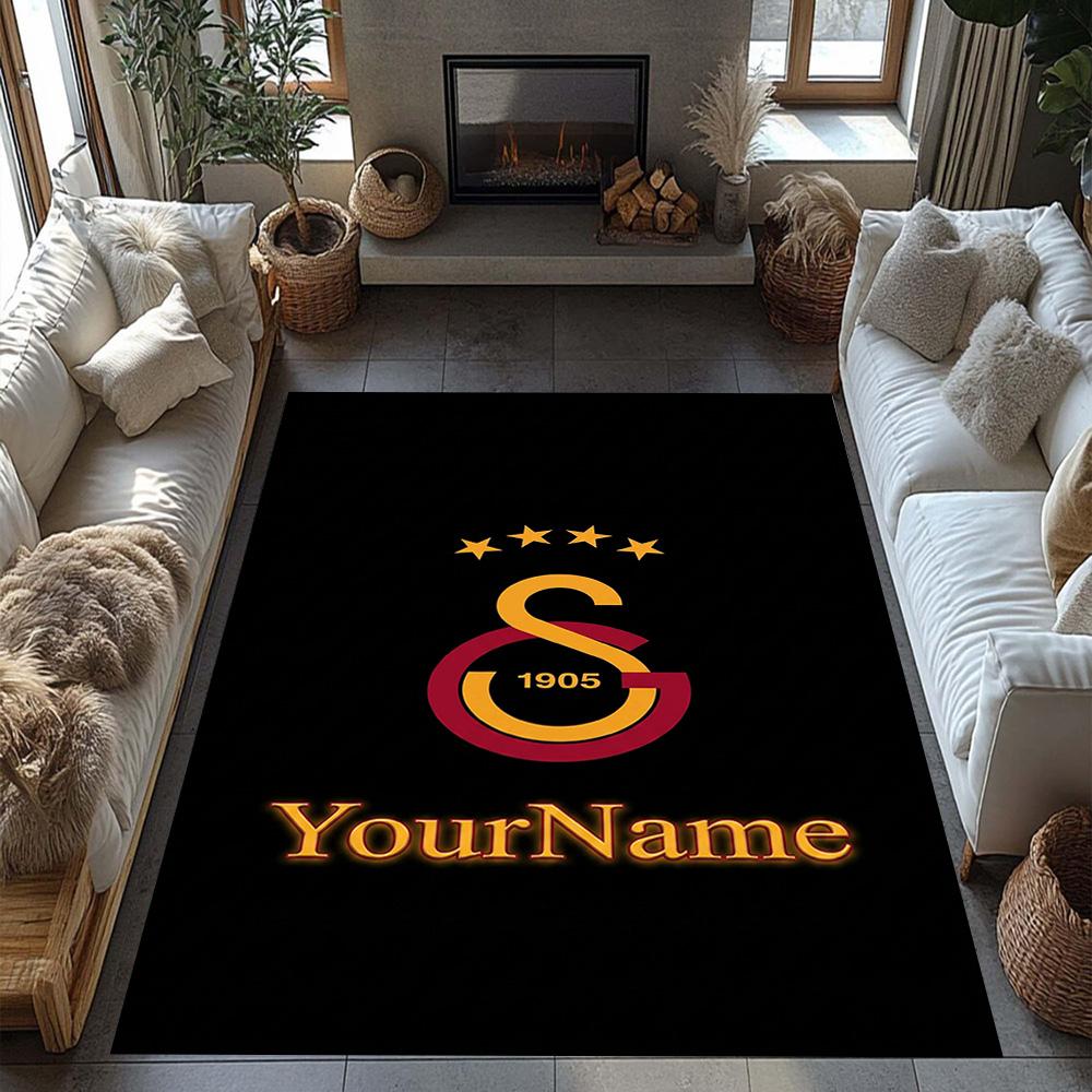 Galatasaray 392 Personalized Name Floor Rug Office Rug Suitable for Entryway Hallway Dining Room Game Room Antislip Carpet Decorate Offices
