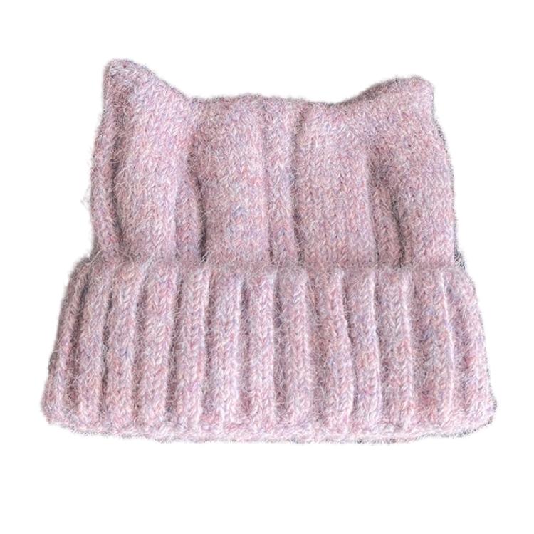 Crochet Devil Ear Hat for Women and Girl Popular 2000S Beanies Hat Soft Pullover Hat for Daily Use Outdoor Winter Headpiece