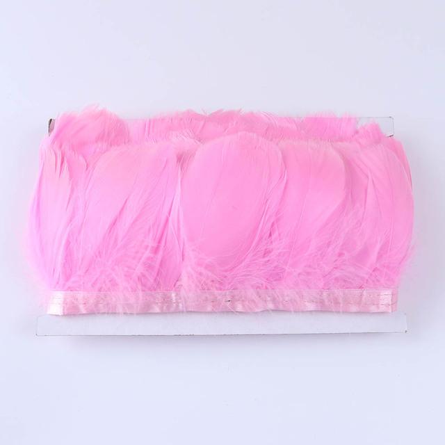 1 m Gåsfjäder Färgad DIY Sömnad Hantverkstillbehör Dekorativt Band Plumas Naturlig 8-12 cm för Bröllopsklänning/Skjortdekoration