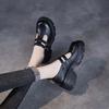 Fashion 6CM Fashion Women Slip On Pumps Wide Head Thick High Heel Chunky Platform Loafers Women Shallow Casual Mary Jane shoes Black