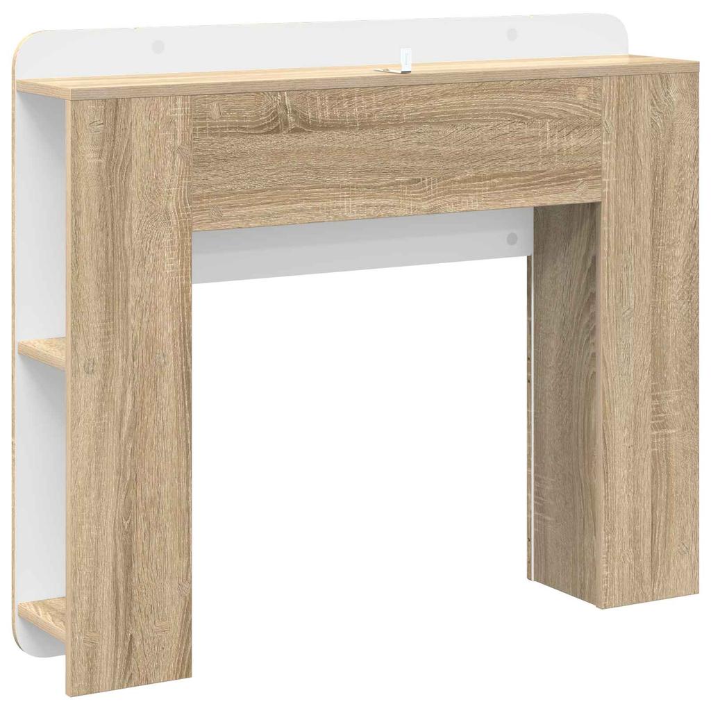 Headboard Cabinet with Storage Sonoma Oak Wood Based Material
