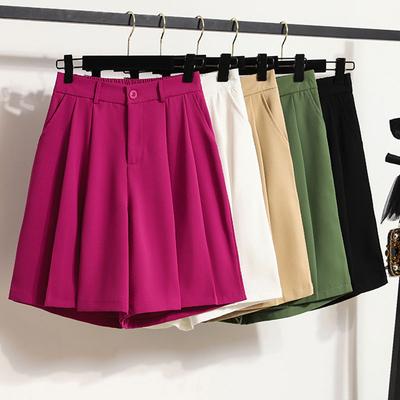 Plus Size Sommer Shorts Hosen Damen Elastische Hose Lockere Beiläufige Damen Basic Hose Einfarbig Weite Beinhose Weiß 5XL