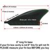 3" Center Fin (Soft Flex Fin) Safety Flex Soft Fin for Longboard/SUP/airSUP/River Rafting saruSURF - Black/ 14x14 Screw Included